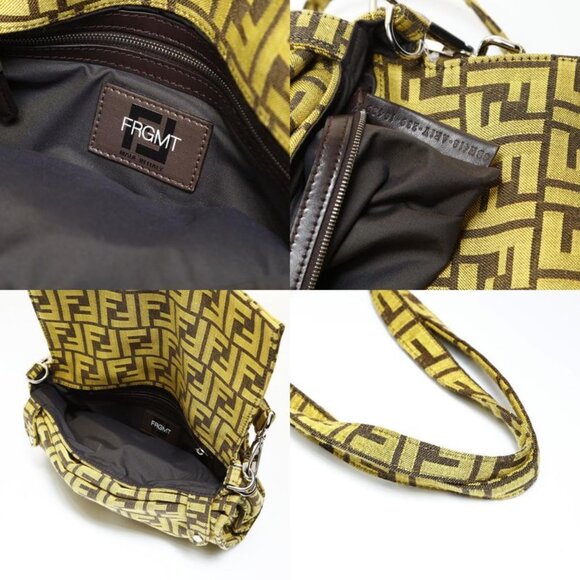 Fendi Shoulder Bag Zucca Frgmt Baguette Four Double - Picture 8 of 10